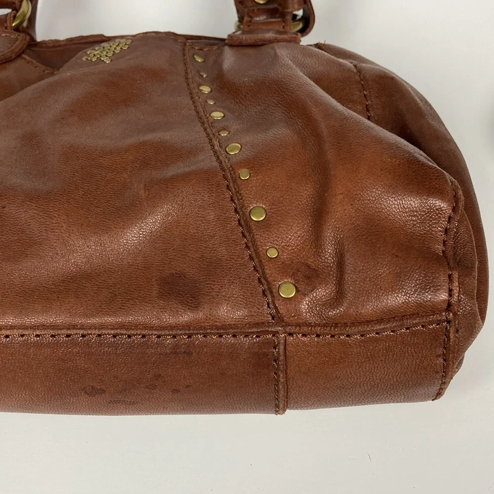Lucky Brand Brown Lamb Leather Satchel Bag